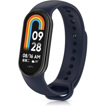 Xiaomi Mi Band 8 ile Birebir Uyumlu Kolay Takılıp Çıkarılabilen Renkli Esnek Lacivert Silikon Kordon