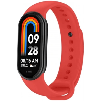 Xiaomi Mi Band 8 ile Birebir Uyumlu Kolay Takılıp Çıkarılabilen Renkli Esnek Kırmızı Silikon Kordon