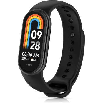 Xiaomi Mi Band 8 ile Birebir Uyumlu Kolay Takılıp Çıkarılabilen Renkli Esnek Siyah Silikon Kordon