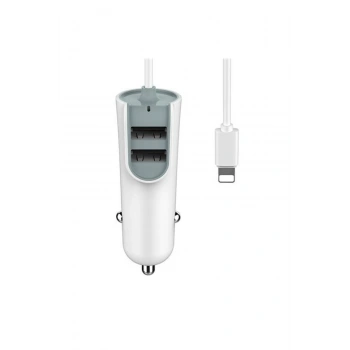 iPhone 6/7/8/X/XR/XsMax/11/12/13/14 Serileri ile Uyumlu Araç İçi Çakmaklık Şarj Başlığı ve Kablo Set