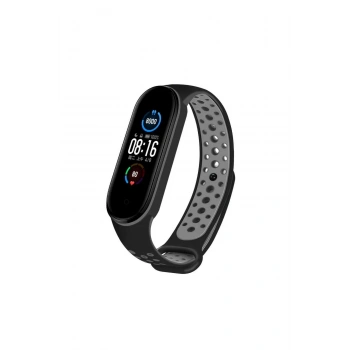 Xiaomi Mi Band 3 Mi Band 4 ile Birebir Tam Uyumlu Delikli Model Çift Renk Spor Esnek Silikon Kordon