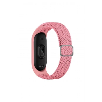 Xiaomi Mi Band 3 ve Mi Band 4 ile Birebir Tam Uyumlu Hasır Örgü Naylon Renkli Esnek Kordon Kayış
