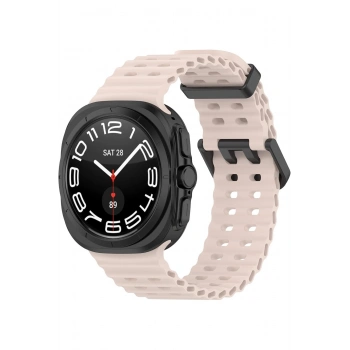 Samsung Galaxy Watch 7 Ultra ile Birebir Uyumlu Delikli Esnek Renkli Değiştirilebilir Silikon Kordon