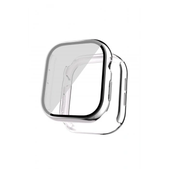 Apple Watch 10  Uyumlu 42mm Sert PC Kasa Electroplatink Çerçeveli Darbe Emici Ekran Koruyucu Gard