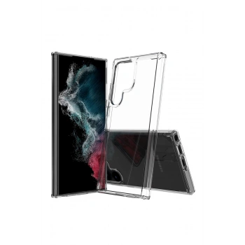 Samsung Galaxy S23 Ultra ile Uyumlu Sararmaz Sert PC Kristal Netlikte Şeffaf Telefon Kılıfı