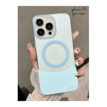 İPHONE 16 PRO MAX İLE UYUMLU 2 PARÇALI MAGSAFE ÖZELLİKLİ SOFT RENKLİ TELEFON KILIFI