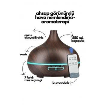 ODA HAVA NEMLENDİRİCİSİ-AROMATERAPİ 7 FARKLI IŞIK SEÇENEKLİ KUMANDALI HUMIDIFIER