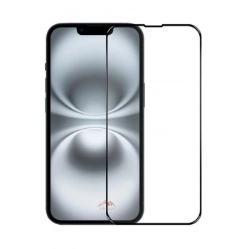 Apple iPhone 16e ile Uyumlu Tam Kaplayan Siyah Çerçeveli Temperli Cam Ekran Koruyucu