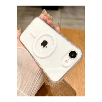 İphone 16e uyumlu mika magsafe özellikli şeffaf sararmaz lüx sert kılıf arka kapak