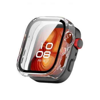 Huawei Watch Fit 4 Pro Uyumlu Sert PC Şeffaf Premium Kasa Koruyucu Fit 4 Pro Ekran Koruyucu