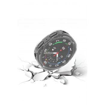 Samsung Galaxy Watch 8 40mm Şeffaf Yumuşak Silikon Tam Koruma Kasa Ve Ekran Koruyucu TPU Full Cover