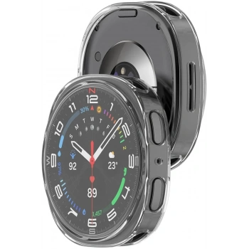 Samsung Galaxy Watch 8 44mm Şeffaf Yumuşak Silikon Tam Koruma Kasa Ve Ekran Koruyucu TPU Full Cover