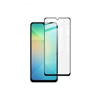 Samsung Galaxy A07 ile Uyumlu Tam Kaplayan Siyah Çerçeveli Temperli Cam Ekran Koruyucu