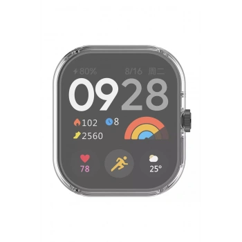 Xiaomi Redmi Watch 4 Uyum Yumuşak Silikon 360 Tam Koruma Sağlayan Kasa Ve Ekran Koruyucu Kılıf Kapak