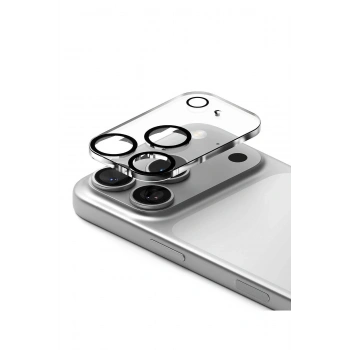 iPhone 17 Pro ile Uyumlu Kristal Netlik 9H Kırılma Karşıtı Cam Kamera Ünitesi ve Lens Koruyucu