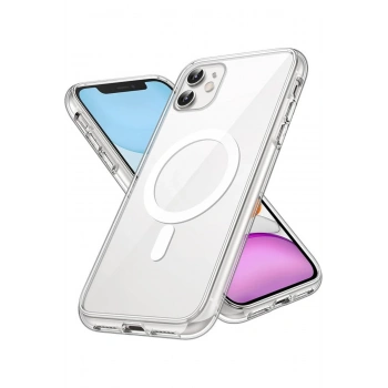 iPhone 11 ile Uyumlu Magsafe Şarj Özellikli Ultra İnce Sararmaz Şeffaf PC Minimalist Kılıf