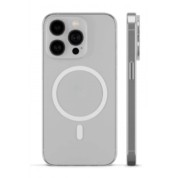 iPhone 14 Pro Max ile Uyumlu Magsafe Şarj Özellikli Ultra İnce Sararmaz Şeffaf PC Minimalist Kılıf