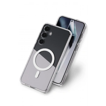 Samsung Galaxy S23 FE Magsafe Şarj Özellikli Ultra İnce Sararmaz Şeffaf PC Minimalist Kılıf