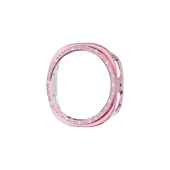 Samsung Galaxy Watch 8 40mm Uyumlu Parlak Taşlı PC Kasa Koruyucu Işıltılı Şık Kombin Diamond Case