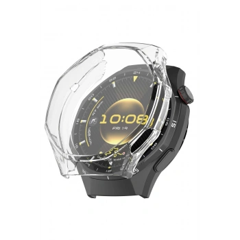 Huawei Watch GT 6 Pro 46mm Uyumlu Şeffaf Silikon Kasa Koruyucu TPU Esnek Yumuşak Koruyucu