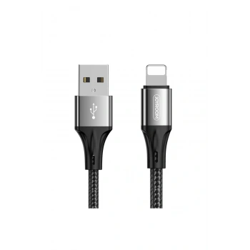 S-1230N6 iPhone Lightning Hızlı Şarj ve Data Kablosu Örgü 3A 1.2M Siyah