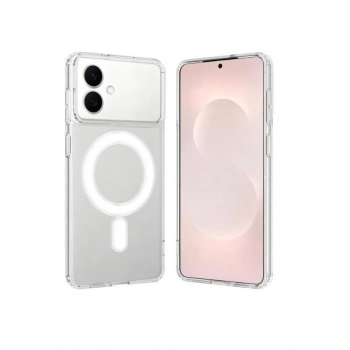 Samsung Galaxy S26 EDGE Magsafe Şarj Özellikli Ultra İnce Sararmaz Şeffaf PC Minimalist Kılıf