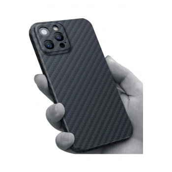 iPhone 12 Pro için Karbon Desenli Ultra İnce Telefon Kılıfı Minimalist Kamera Korumalı Ultra Slim
