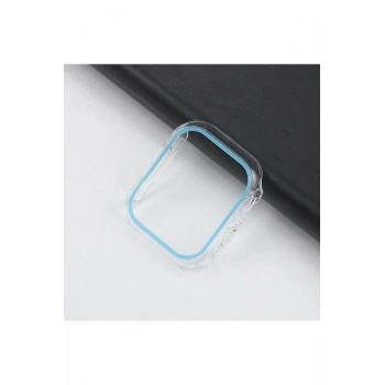 Appl Watch SE 3 44mm Uyumlu Şeffaf Neon Kasa ve Ekran Koruyucu Fosforlu Sert PC Kasa