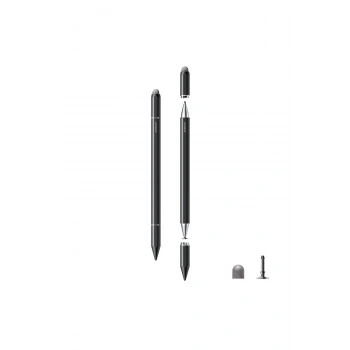 3ü 1 Arada Manyetik Pasif Kapasitif Stylus Kalem - Siyah