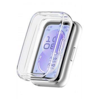 Huawei Band 11 Uyumlu Yumuşak Silikon TPU Tam Kaplayan Şeffaf 360 Kasa ve Ekran Koruyucu