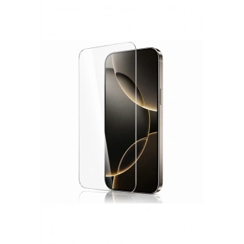 iPhone 14PRO MAX / 15 PLUS / 16 PLUS ile Uyumlu 500C Temperli Kırılmaz Cam Ekran Koruyucu HD Şeffaf Tam Kaplayan Siyah Çerçevesiz Cam