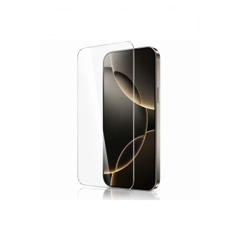 iPhone 15 / 14 PRO / 16 ile Uyumlu 500C Temperli Kırılmaz Cam Ekran Koruyucu HD Şeffaf Tam Kaplayan Siyah Çerçevesiz Cam