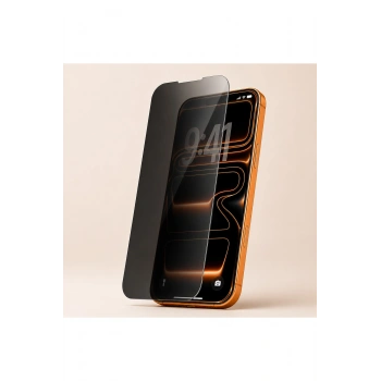 iPhone 15 / 14 PRO / 16 ile Uyumlu 500C Privacy Temperli Kırılmaz Cam Ekran Koruyucu HD Şeffaf Tam Kaplayan Çerçevesiz Hayalet Cam
