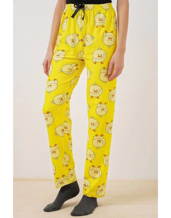 4323 Desenli Pijama Altı - Sarı