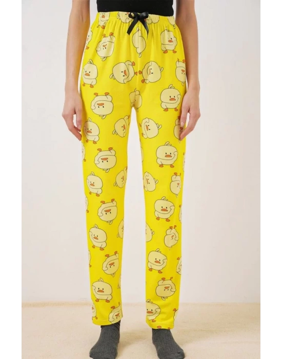 4323 Desenli Pijama Altı - Sarı
