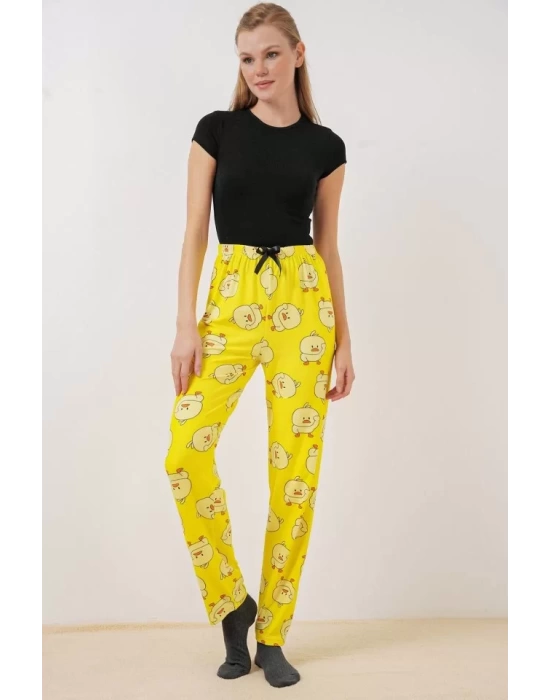 4323 Desenli Pijama Altı - Sarı