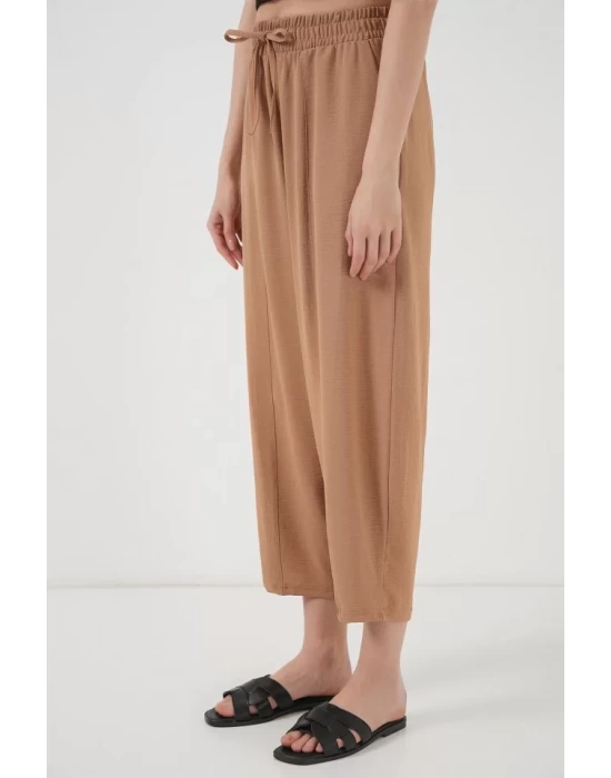 6591 Dokuma Şalvar Pantolon - Camel