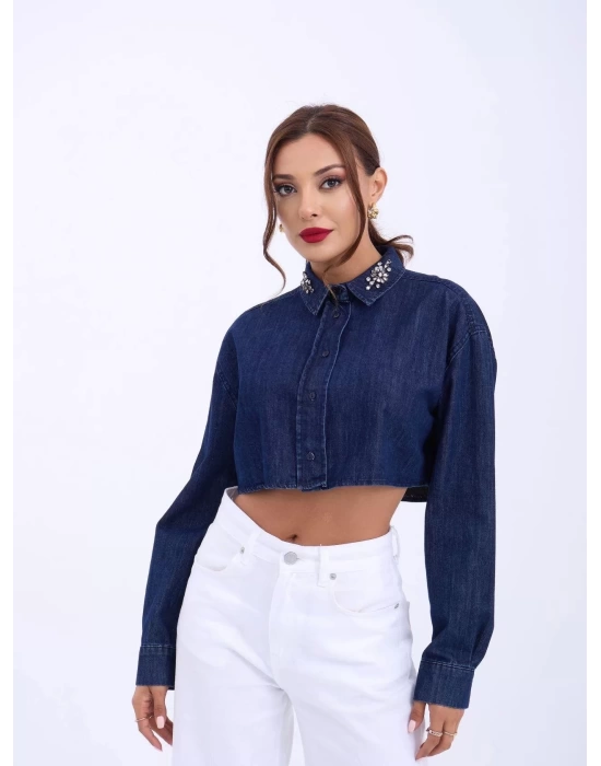 6603 KOT BLUZ-MAVİ