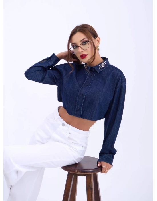 6603 KOT BLUZ-MAVİ