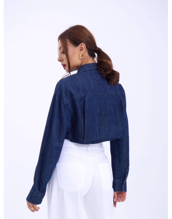6603 KOT BLUZ-MAVİ