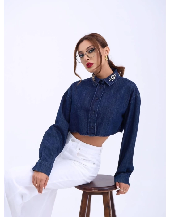 6603 KOT BLUZ-MAVİ