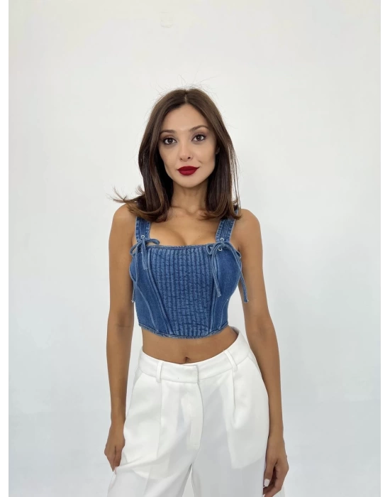 6987 KOT BLUZ-MAVİ