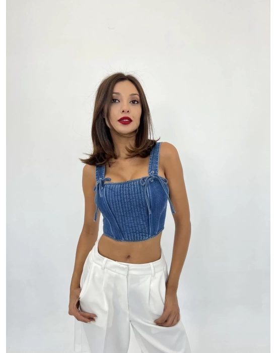 6987 KOT BLUZ-MAVİ