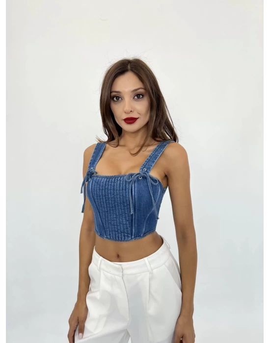 6987 KOT BLUZ-MAVİ
