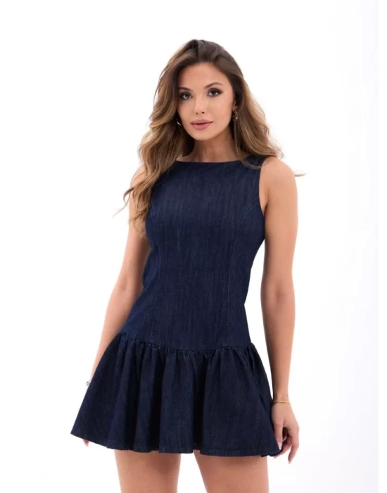 7460 KOT ELBİSE-MAVİ