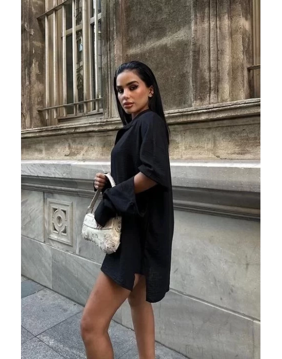 Alina Kol Cut Out Keten Gömlek 3252-08