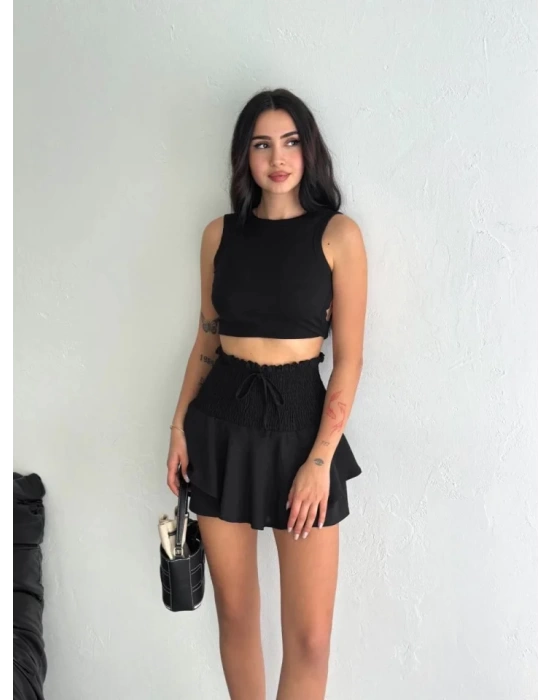 Ayrobin Şortlu Etek - Siyah