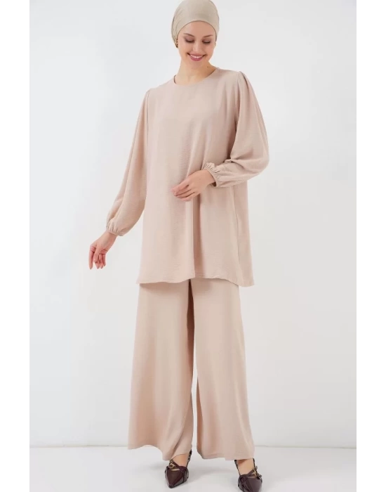 Ayrobin Tunik Pantolon Alt Üst Takım 6712 - Krem