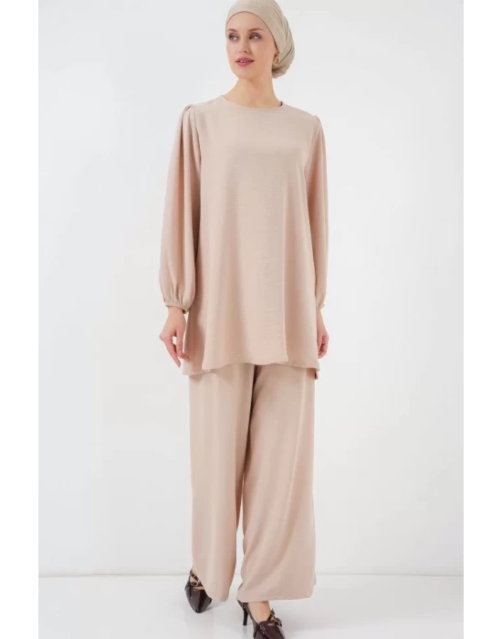 Ayrobin Tunik Pantolon Alt Üst Takım 6712 - Krem