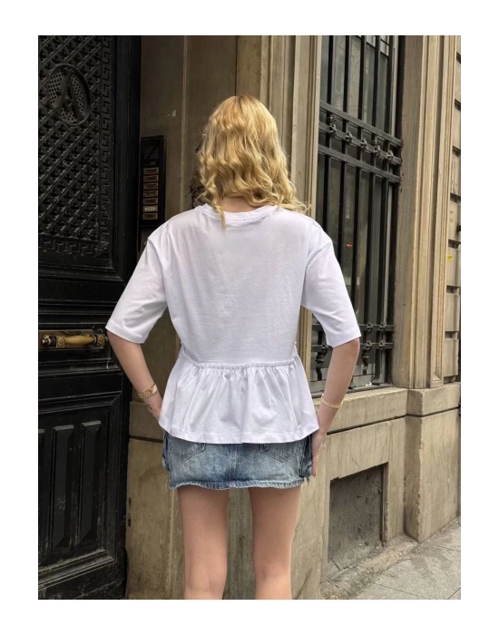 Basic Oversize T-Shirt Volanlı